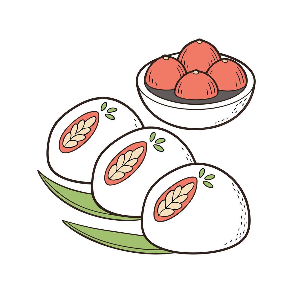 Tasty Mini Rice Yogurt Balls Healthy Treat vector