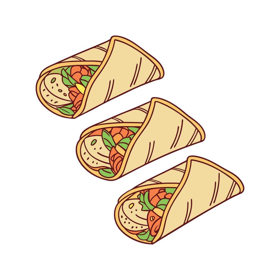 Delicious Mini Whole Wheat Wraps Flavorful Delight vector