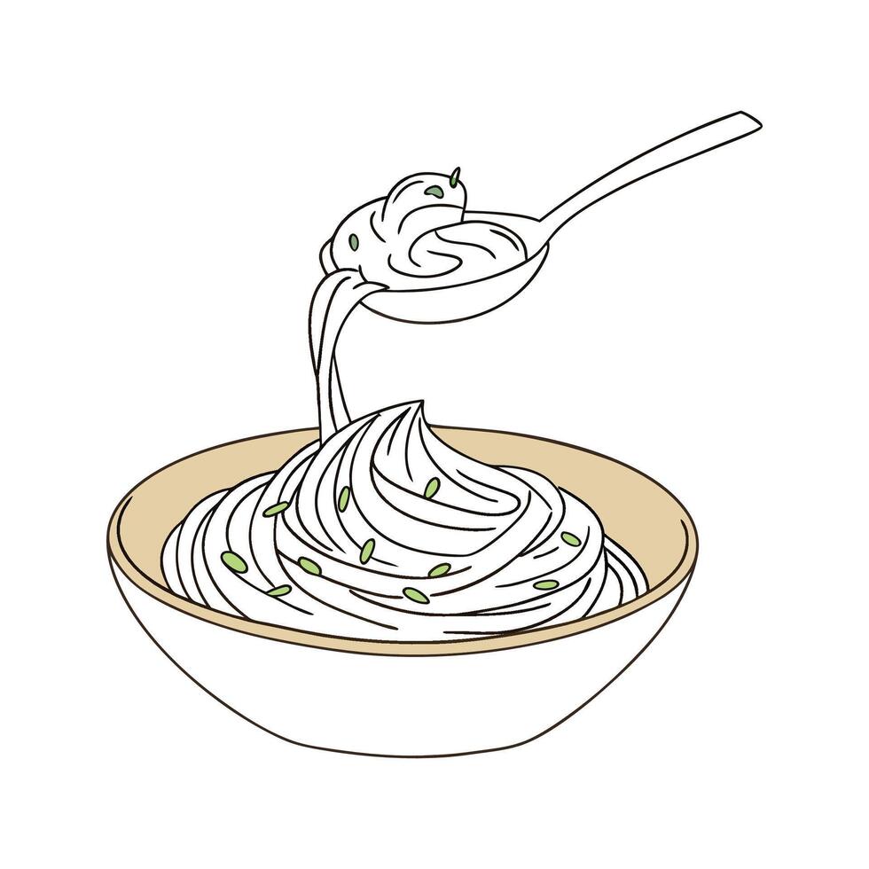 Savory Mozzarella Cheese Puree Quick Snack vector