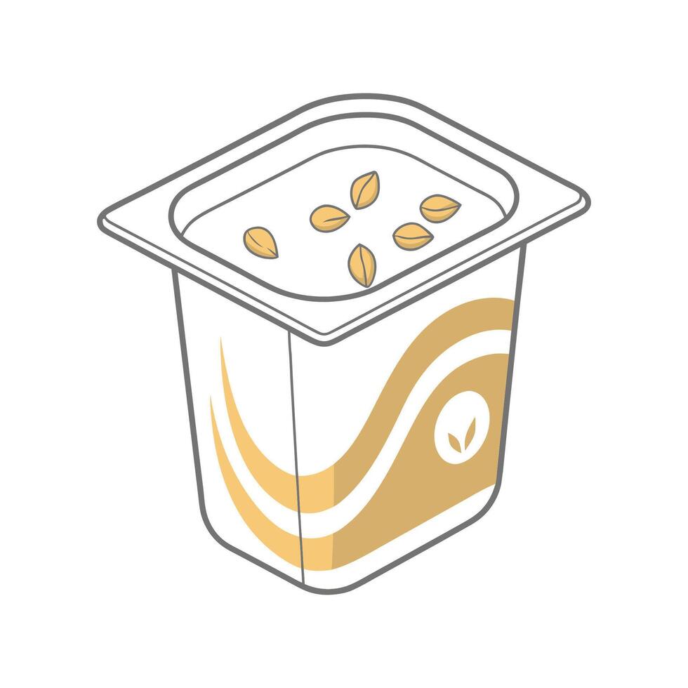 Delicious Oat Milk Yogurt Flavorful Delight vector