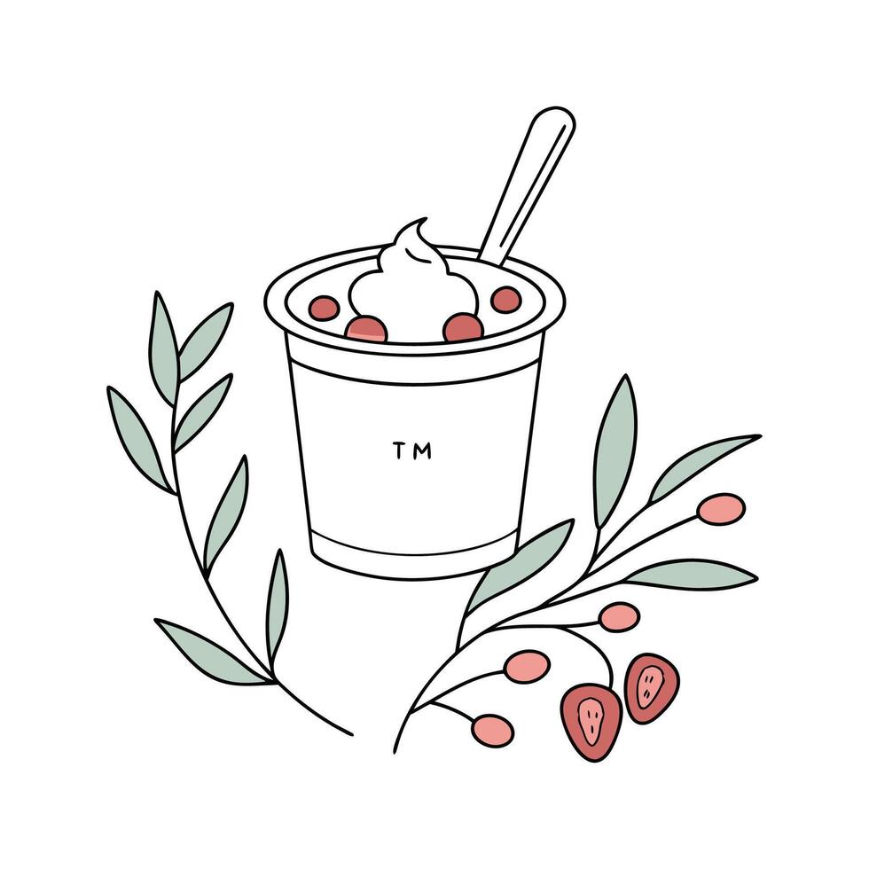 Tasty Oat Milk Yogurt Healthy Snack vector