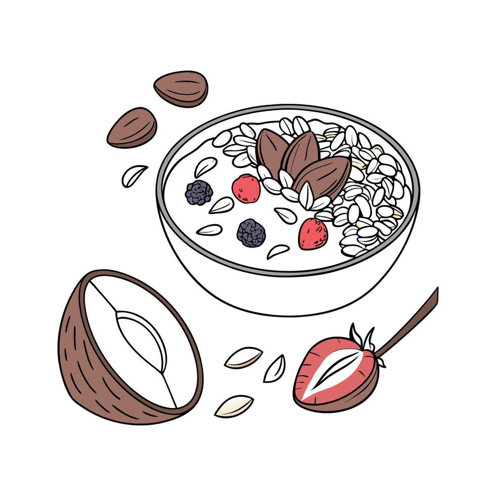Delicious Oats Coconut Milk Blend Flavorful Delight vector