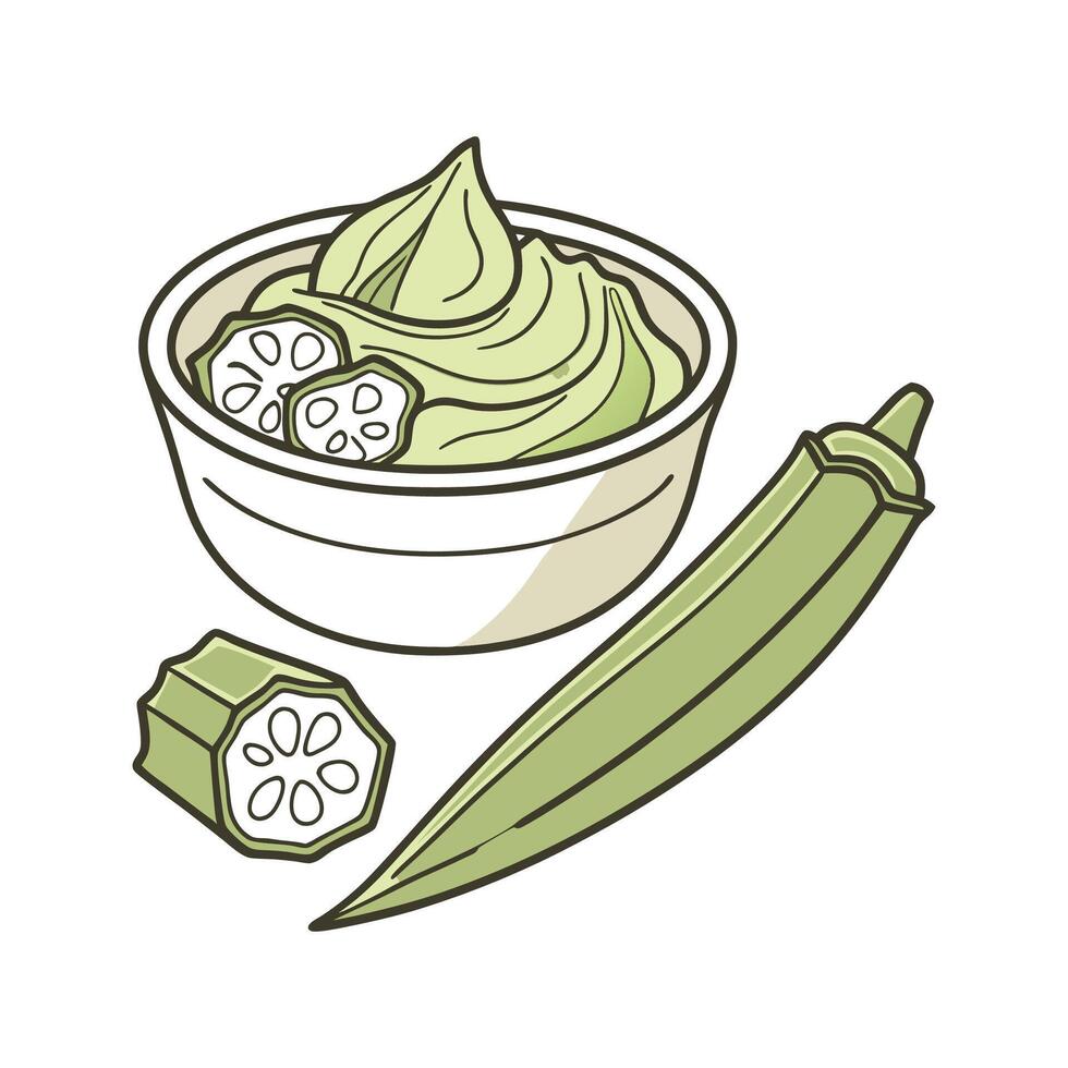 Delicious Okra Puree Flavorful Delight vector