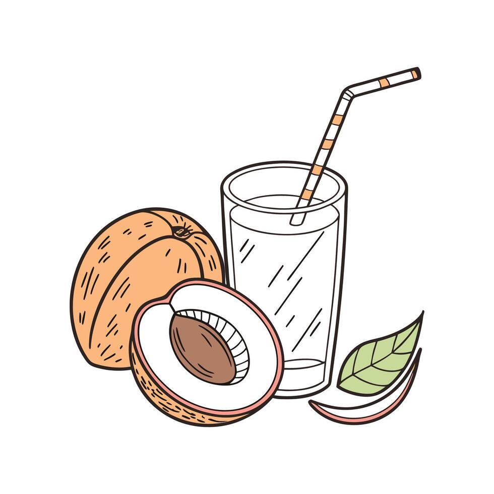 Nutritious Peach Coconut Water Smoothie for Healthy Treats vector