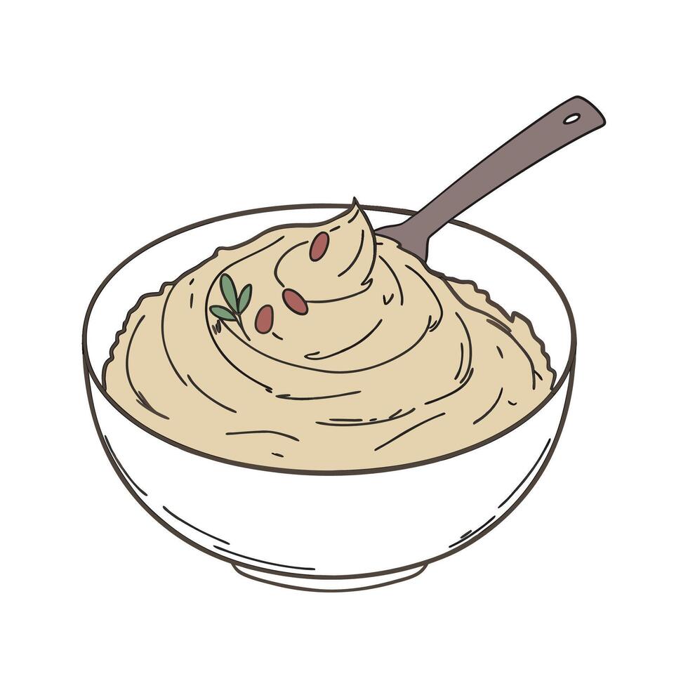 Savory Pinto Beans Mash Quick Snack vector