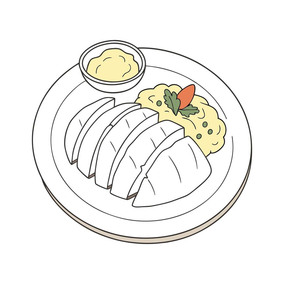 Nutritious Poached Chicken Sweet Corn Mash for Healthy Meals vector