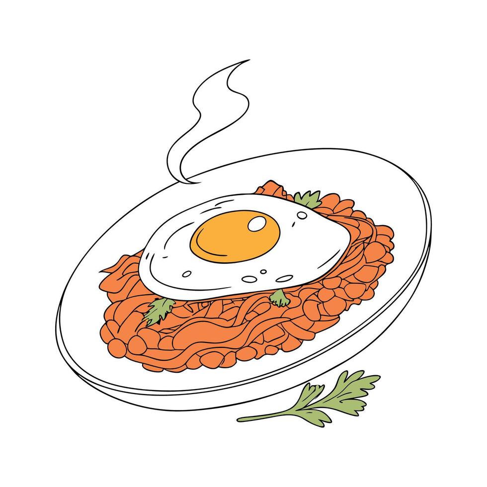Savory Poached Egg Carrot Mash Quick Snack vector