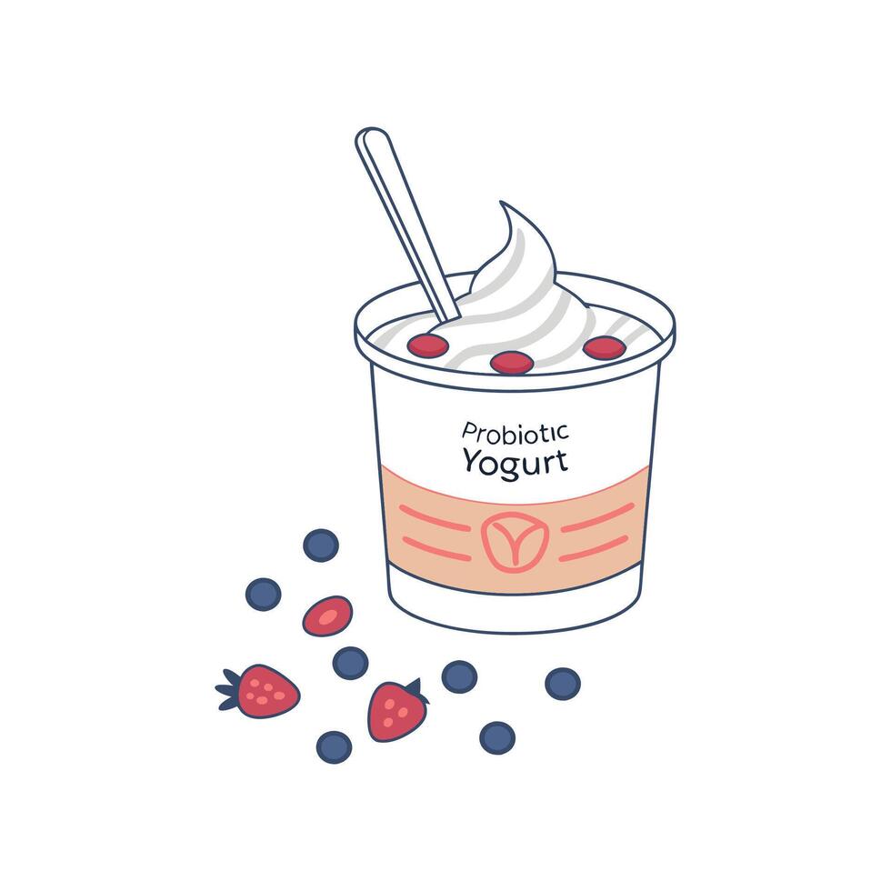 Nutritious Probiotic Yogurt Healthy Option vector