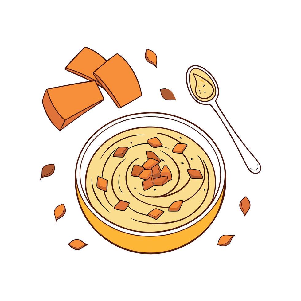 Delicious Pumpkin Almond Butter Mash for Kids vector