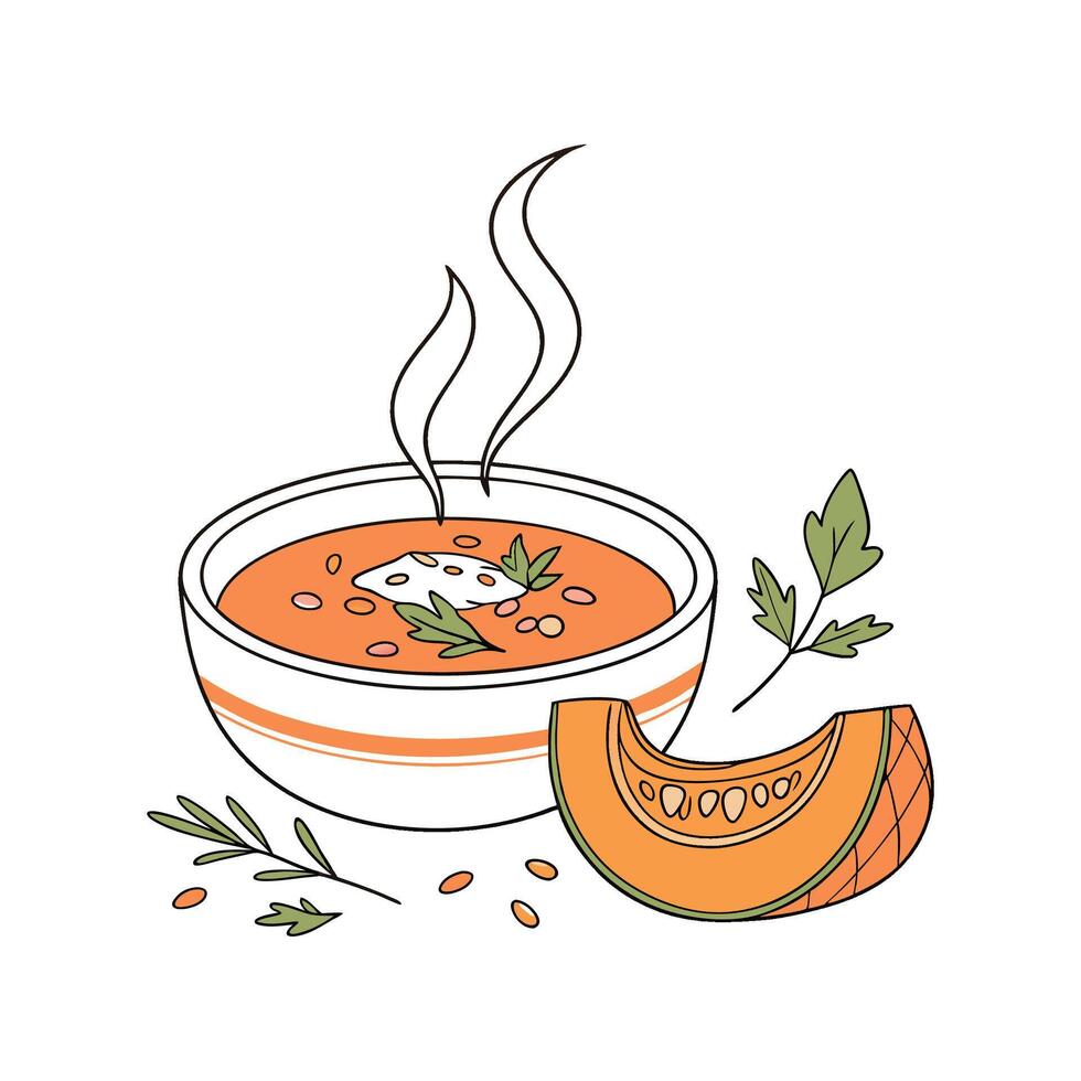 Nutritious Pumpkin Soup Healthy Option vector