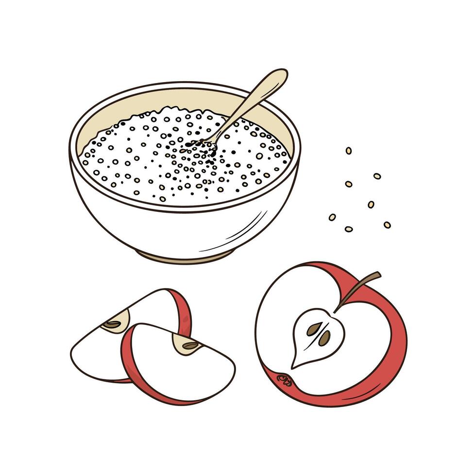 Nutritious Quinoa Apple Puree Healthy Option vector