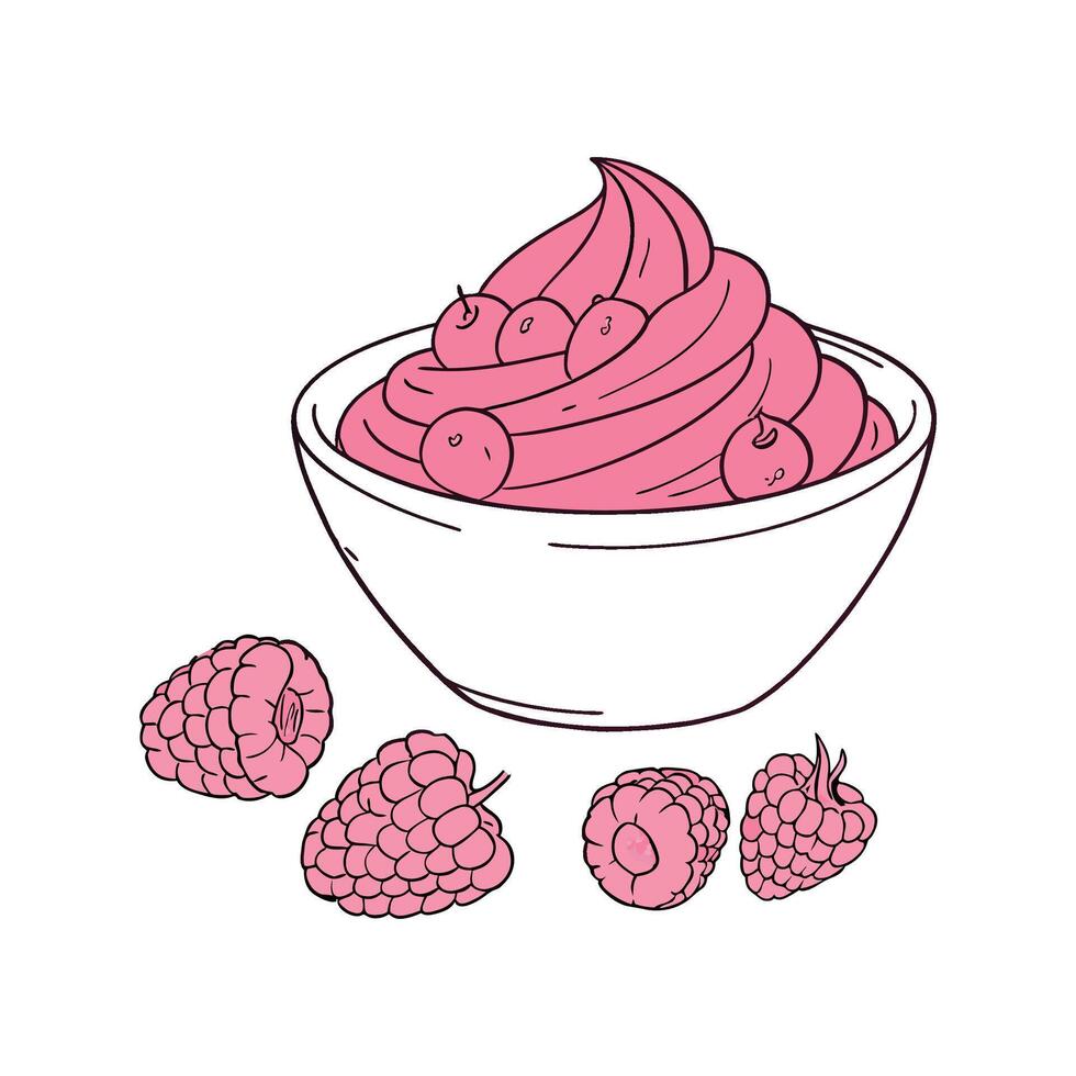 Delicious Raspberry Mash Flavorful Delight vector