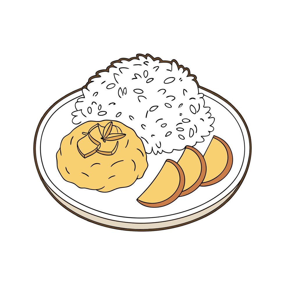 Nutritious Rice Steamed Apple Mash for Healthy Treats vector