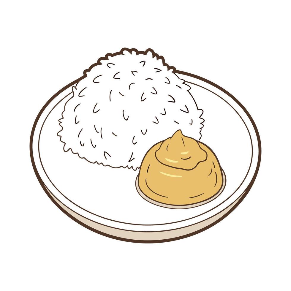 Yummy Rice Steamed Apple Mash for Healthy Snacking vector