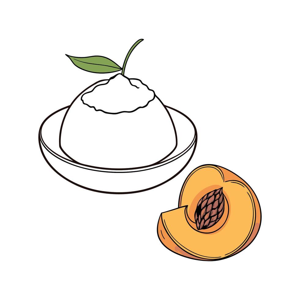 Delicious Ricotta Cheese Peach Puree for Kids vector