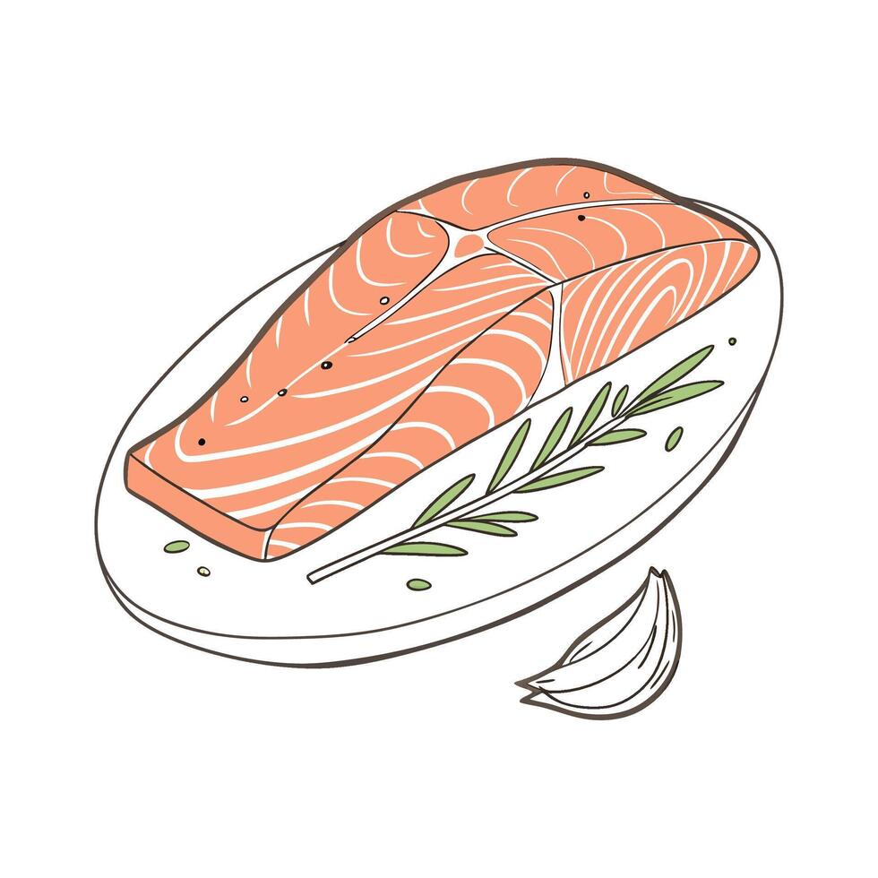 Tasty Salmon Puree Healthy Snack vector