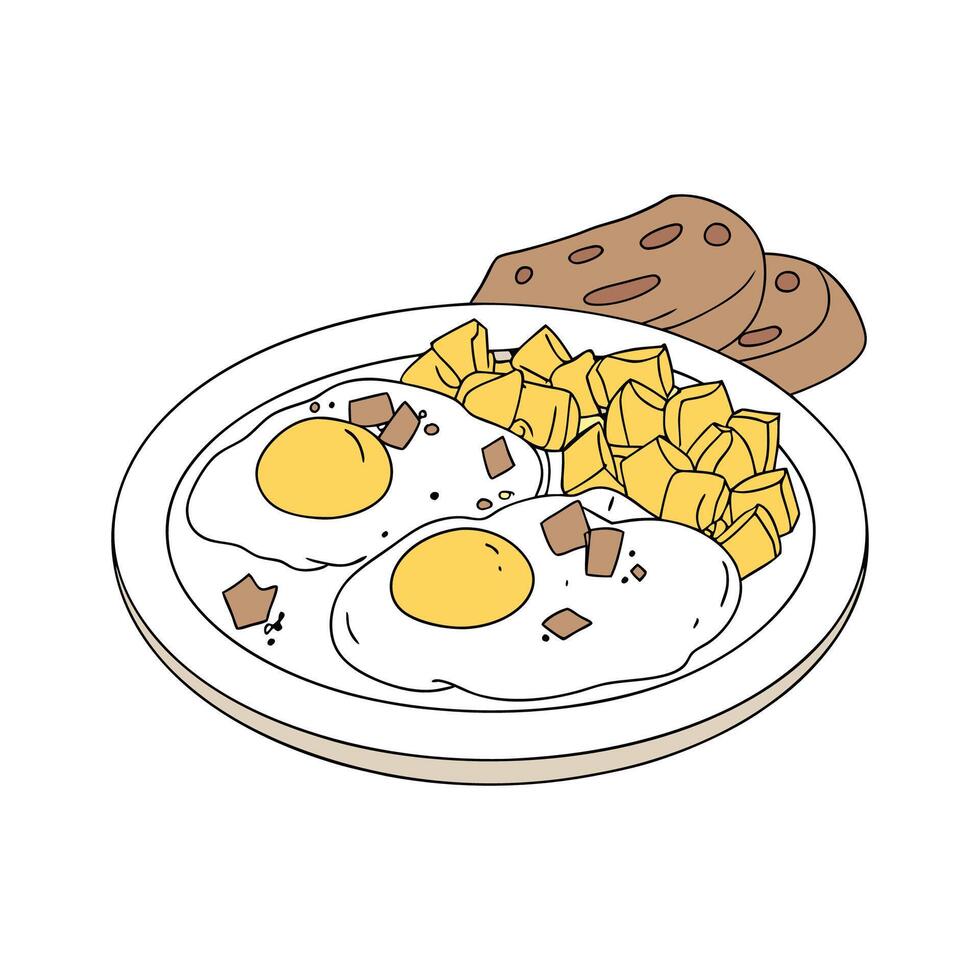 Creamy Scrambled Egg with Cheese for Nutritional Meals vector