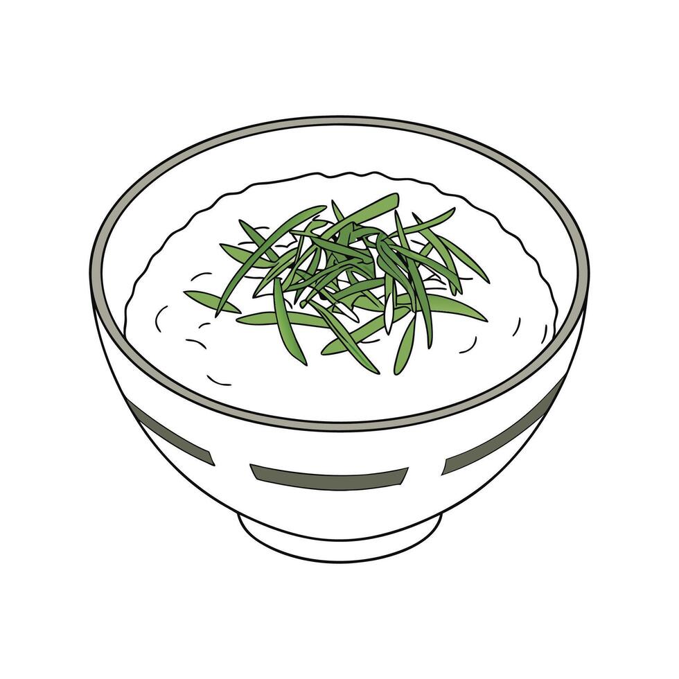 Savory Seaweed Rice Puree Quick Snack vector