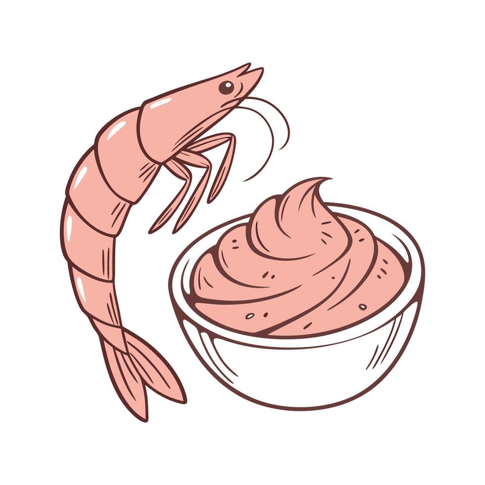Savory Shrimp Puree Quick Snack vector