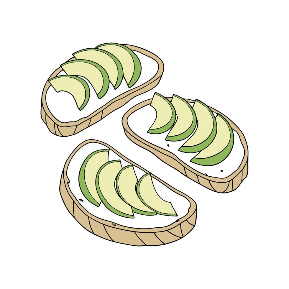 Nutritious Soft Avocado Toast Fingers Healthy Snack vector