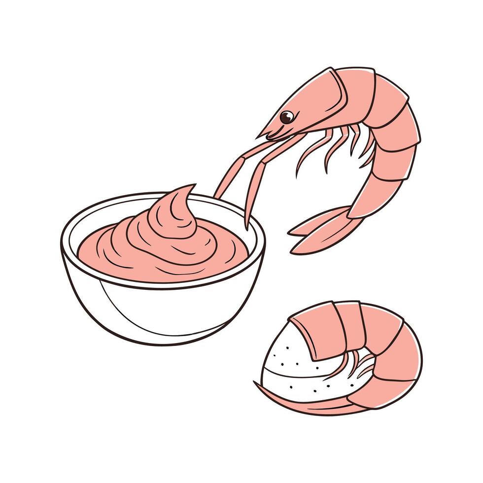 Tasty Shrimp Puree Healthy Snack vector