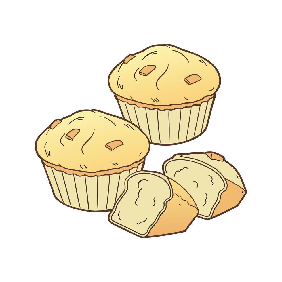 Creamy Soft Baked Sweet Corn Muffins for Nutritional Meals vector
