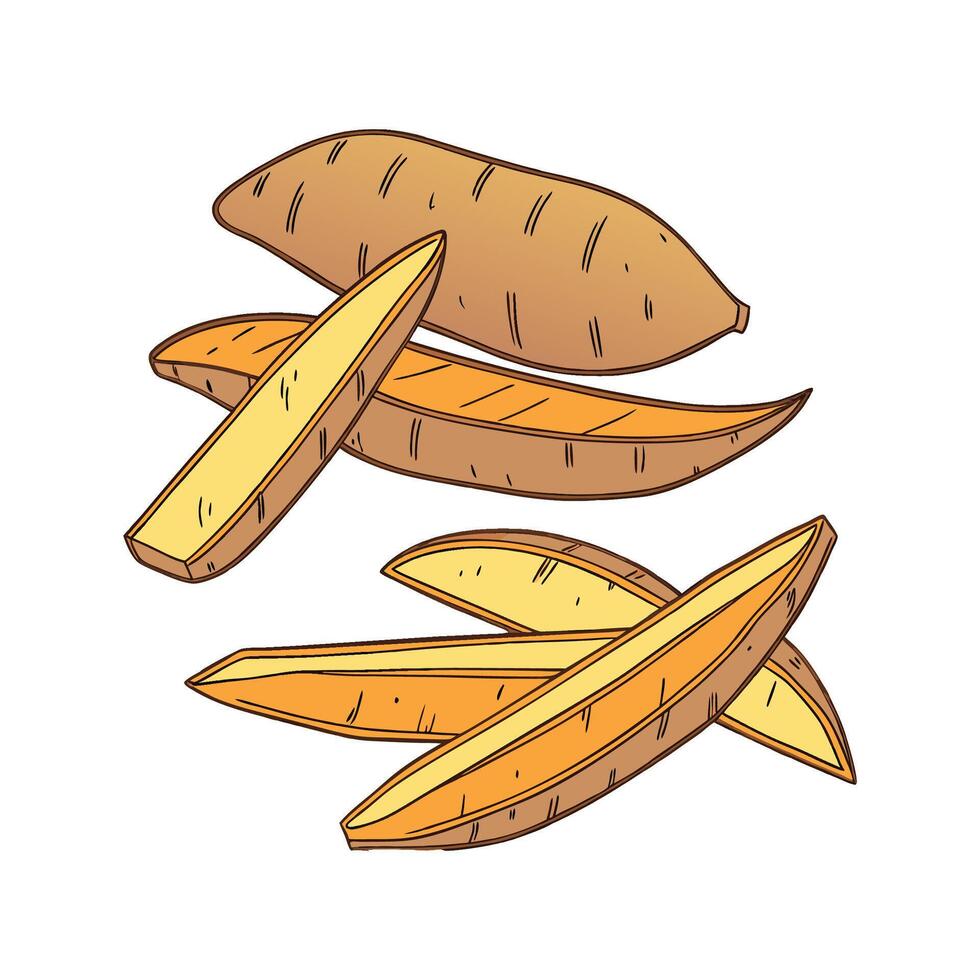 Delicious Soft Baked Sweet Potato Fries for Kids vector