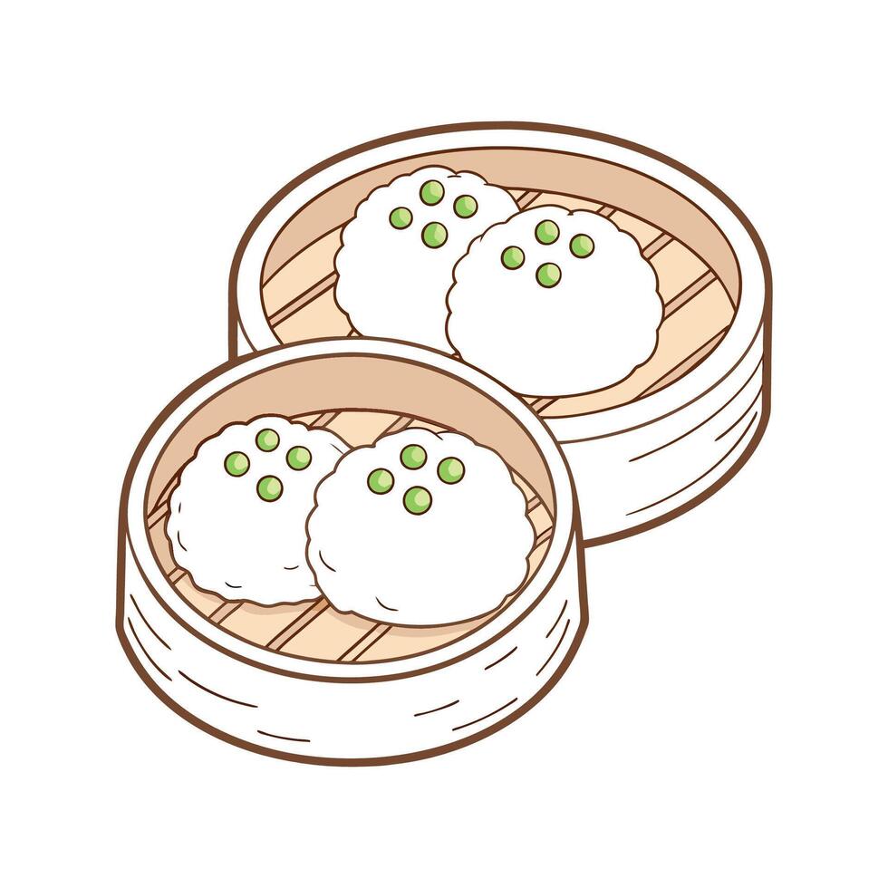 Delicious Soft Brown Rice Balls with Peas for Kids vector
