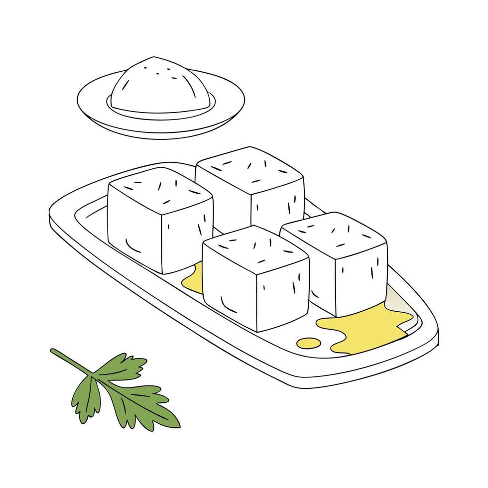 Nutritious Soft Cheese Cubes Healthy Option vector
