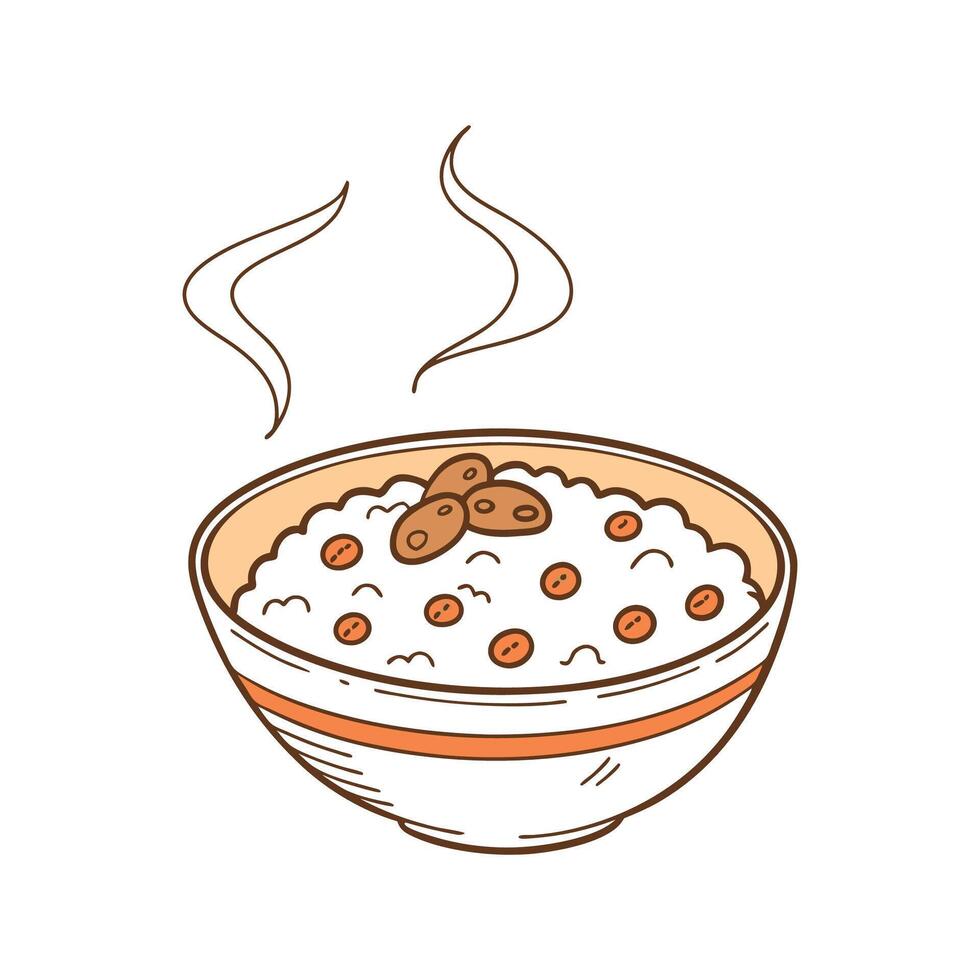 Creamy Soft Rice Lentil Porridge for Nutritional Meals vector