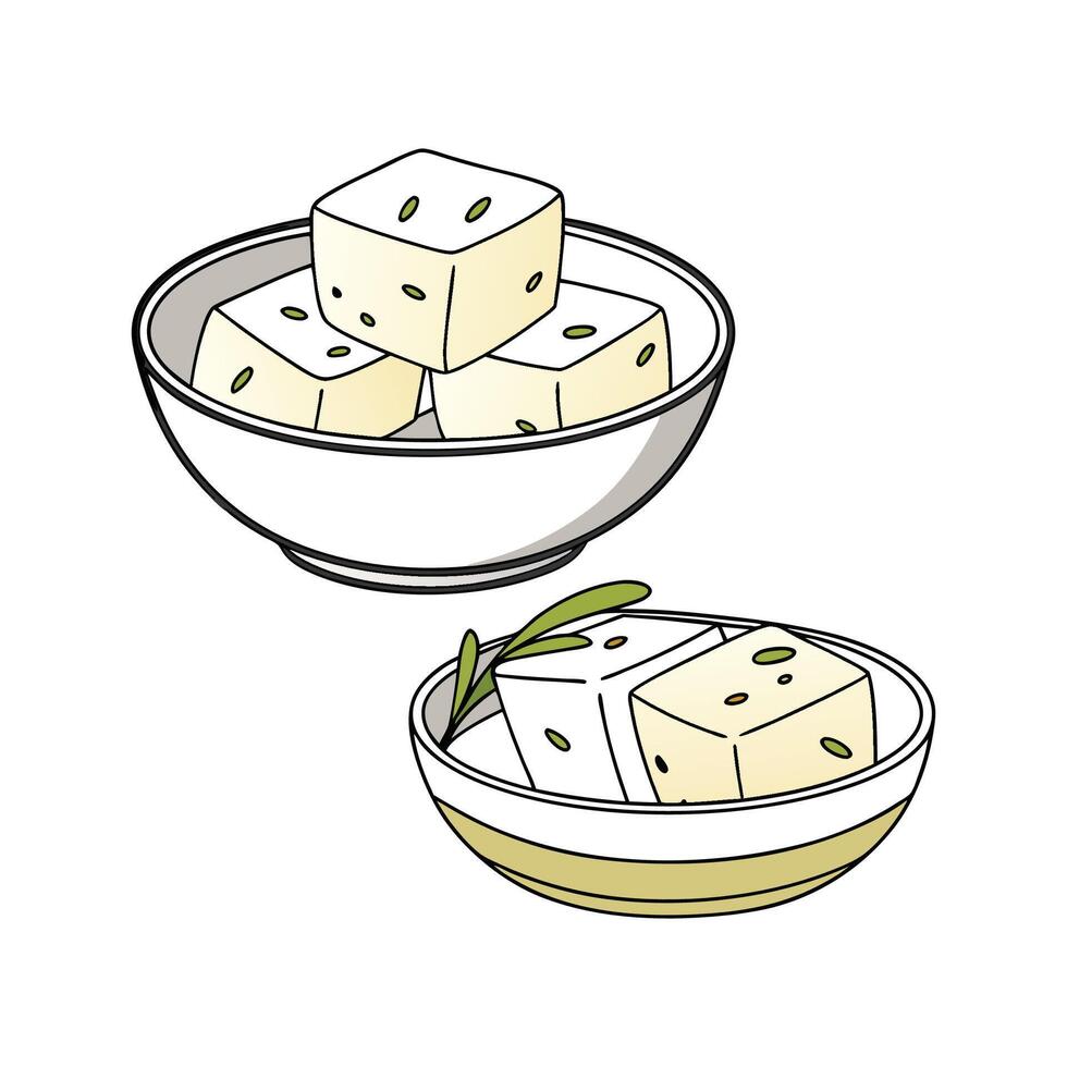 Nutritious Soft Scrambled Tofu Healthy Snack vector
