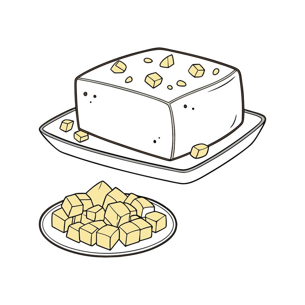 Tasty Soft Scrambled Tofu Healthy Treat vector