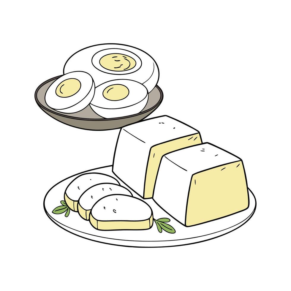 Delicious Soft Scrambled Tofu Flavorful Delight vector
