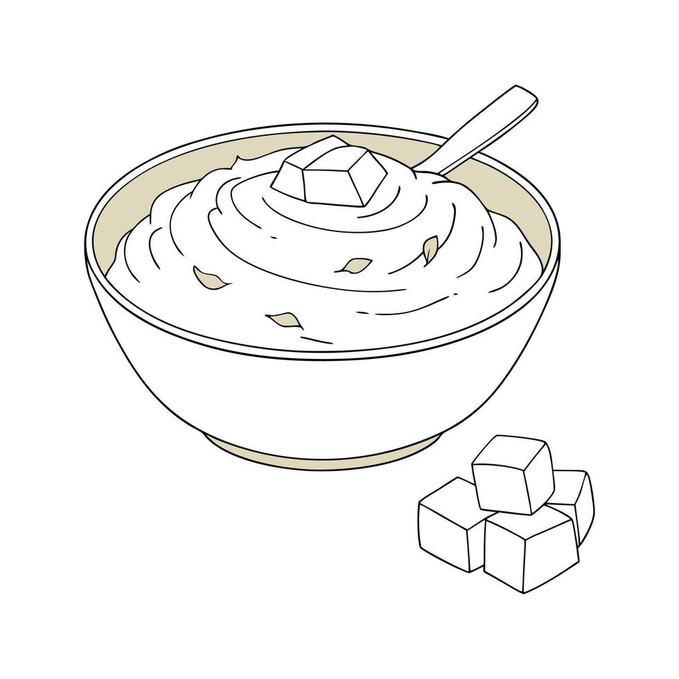 Delicious Soft Tofu Masht Flavorful Delight vector