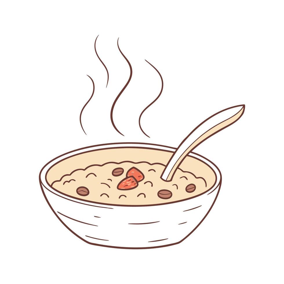Nutritious Sorghum Porridge Healthy Breakfast vector