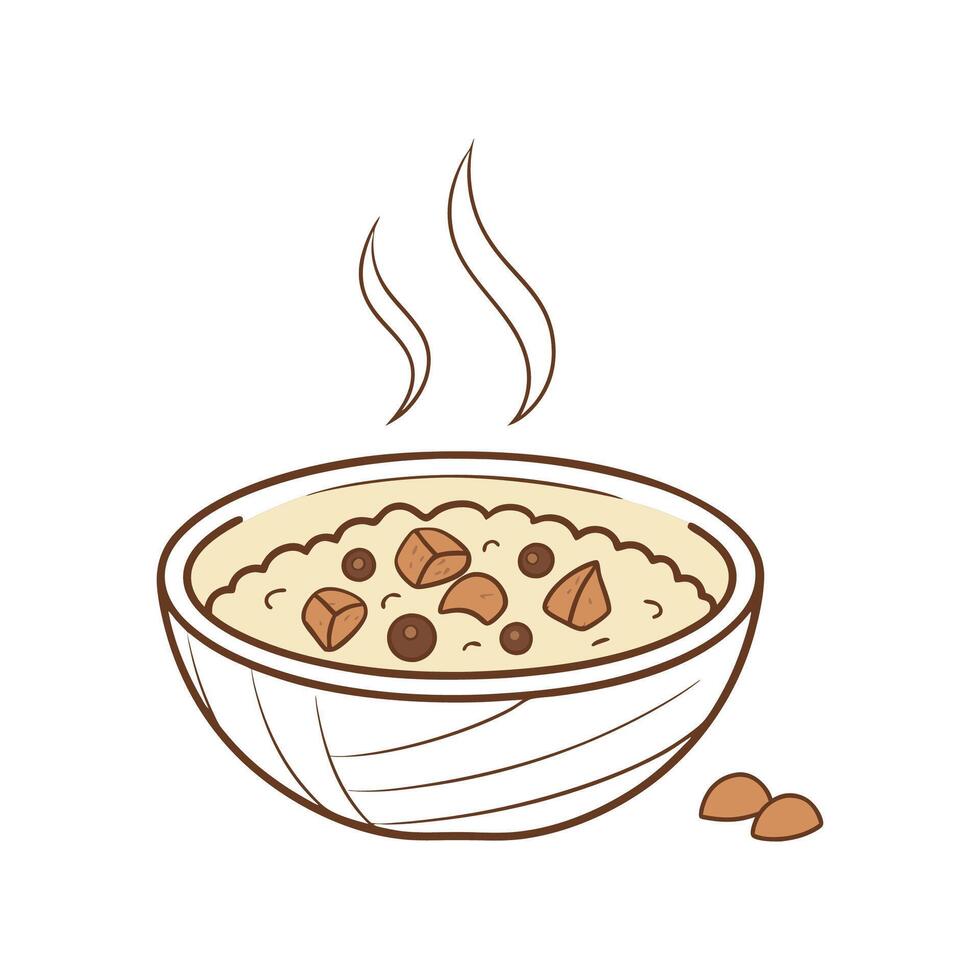 Savory Sorghum Porridge Quick Snack vector