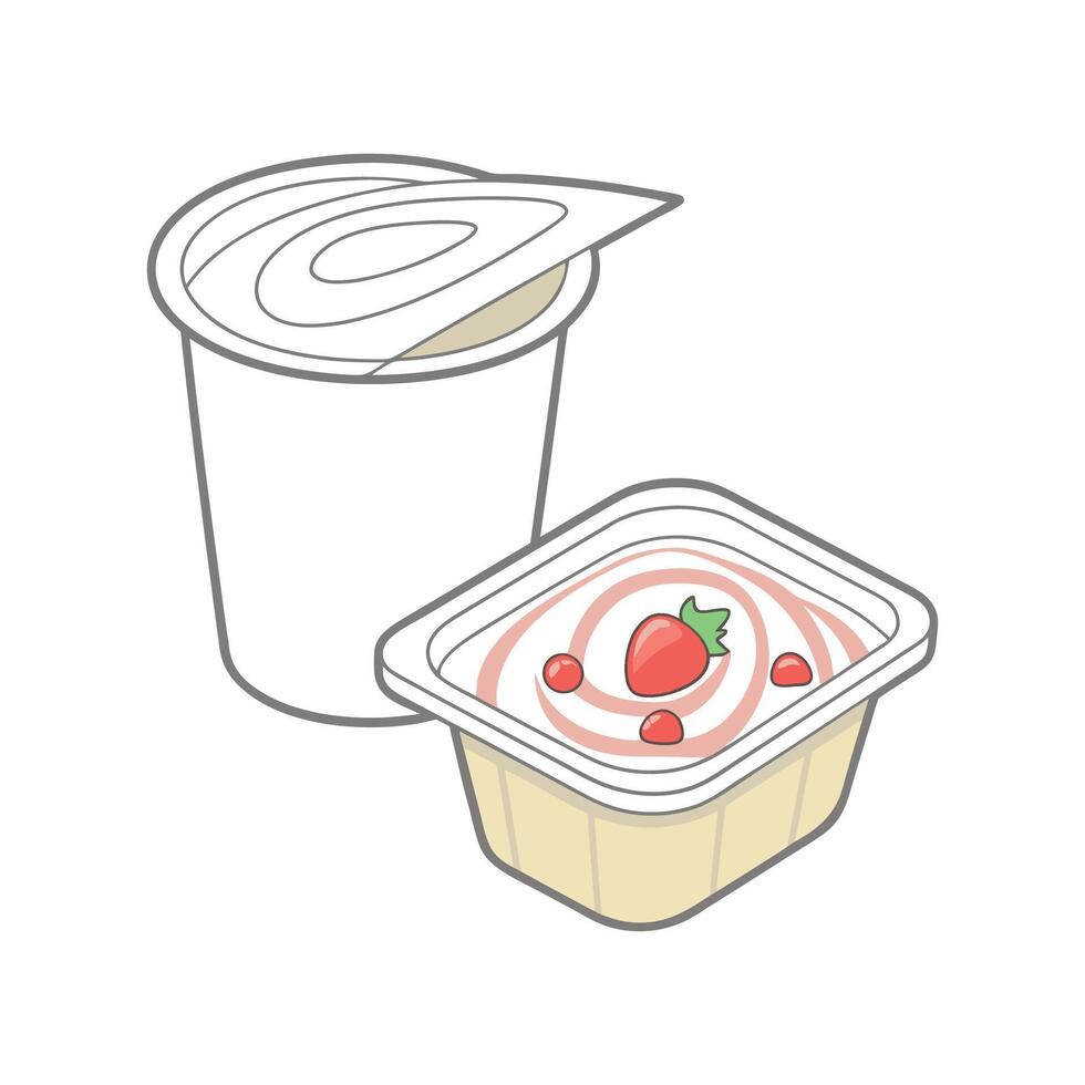 Tasty Soy Yogurt Healthy Snack vector