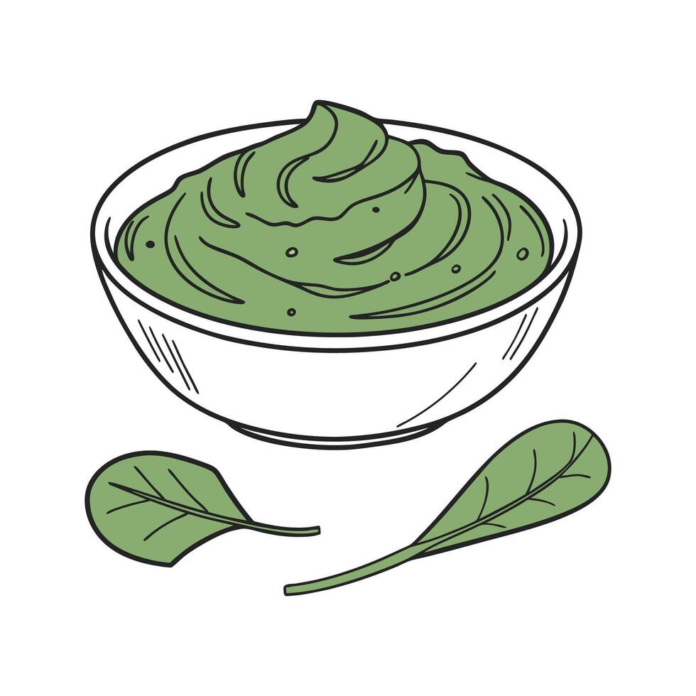 Yummy Spinach Puree for Healthy Snacking vector