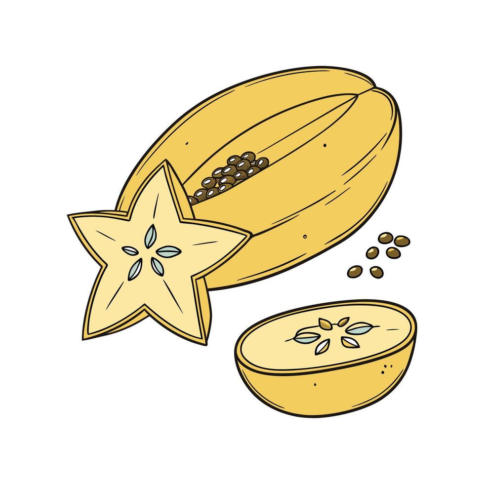 Savory Starfruit Puree Quick Snack vector