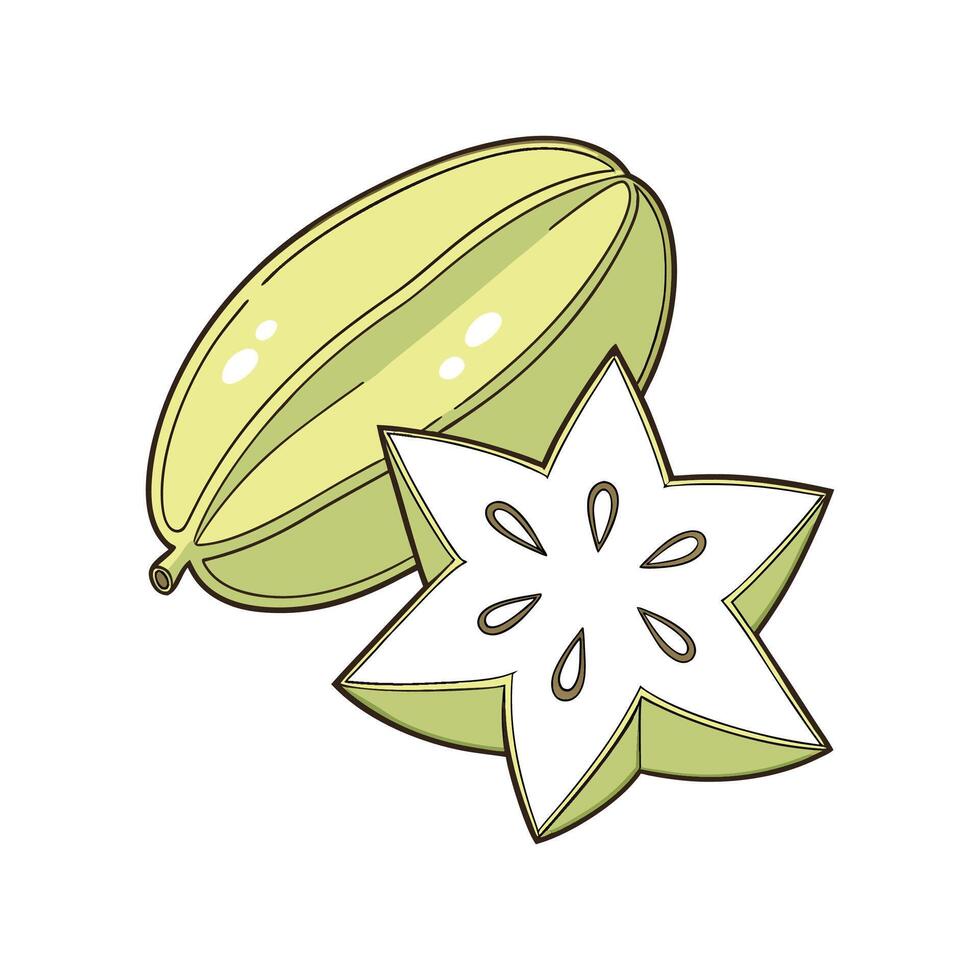 Tasty Starfruit Puree Healthy Snack vector