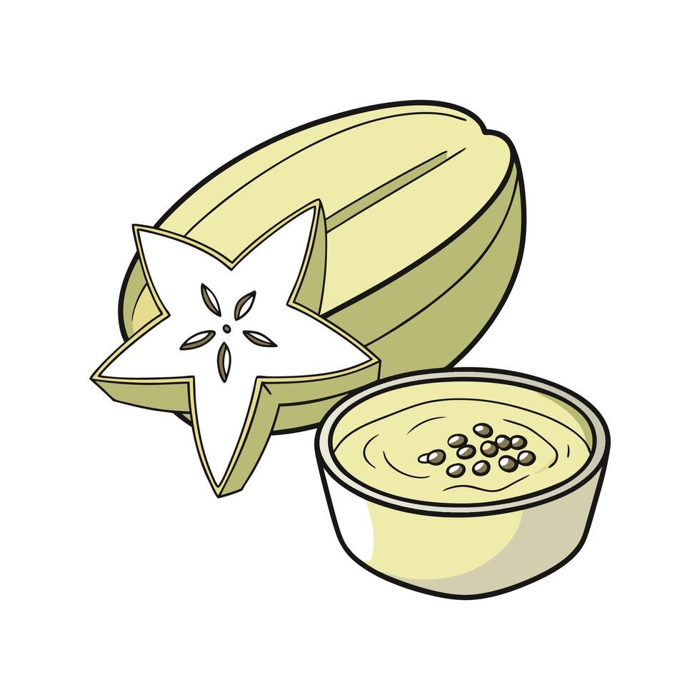 Delicious Starfruit Puree Flavorful Delight vector