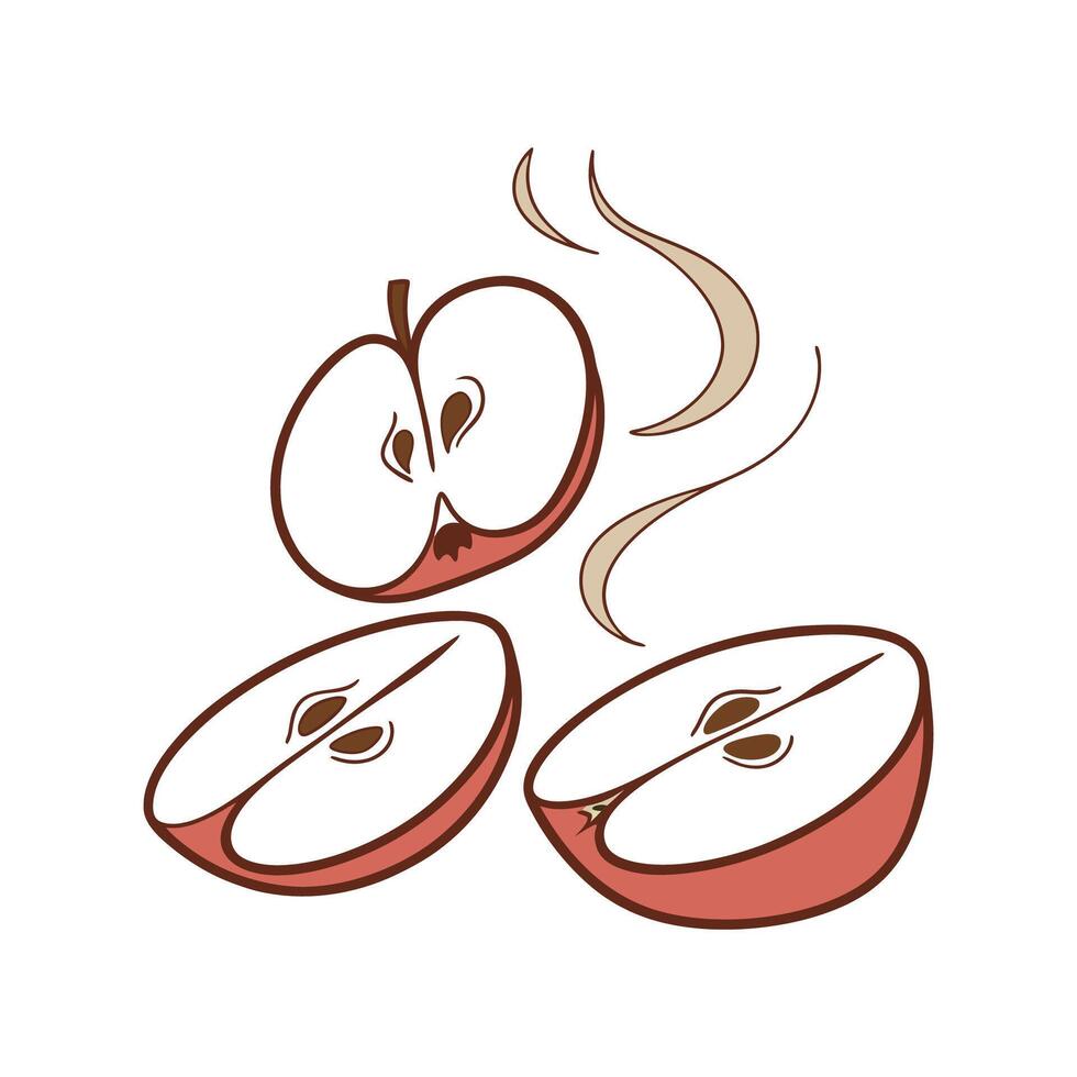 Delicious Steamed Apple Slices Flavorful Delight vector