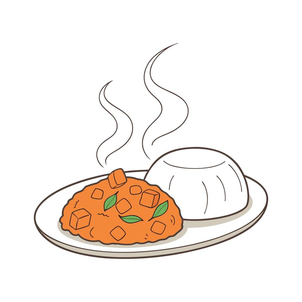 Nutritious Steamed Tofu Carrot Mash for Healthy Treats vector