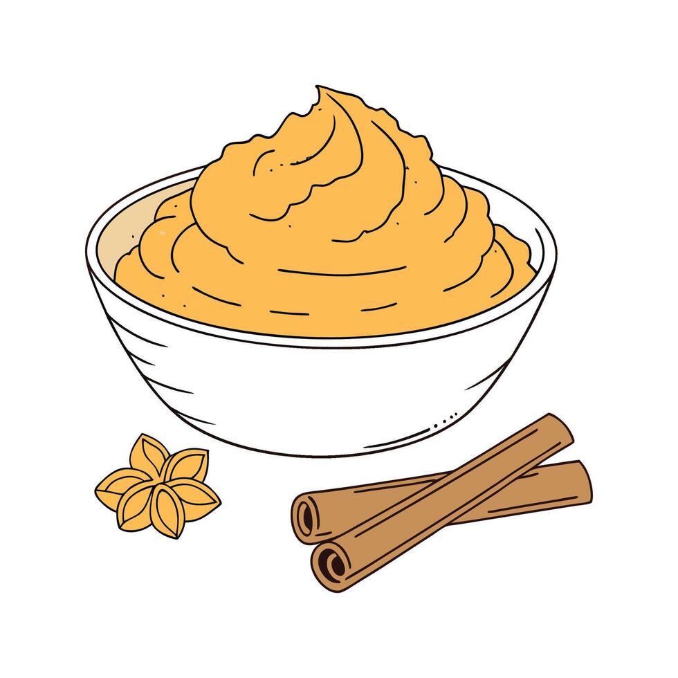 Delicious Sweet Potato Cinnamon Mash for Kids vector