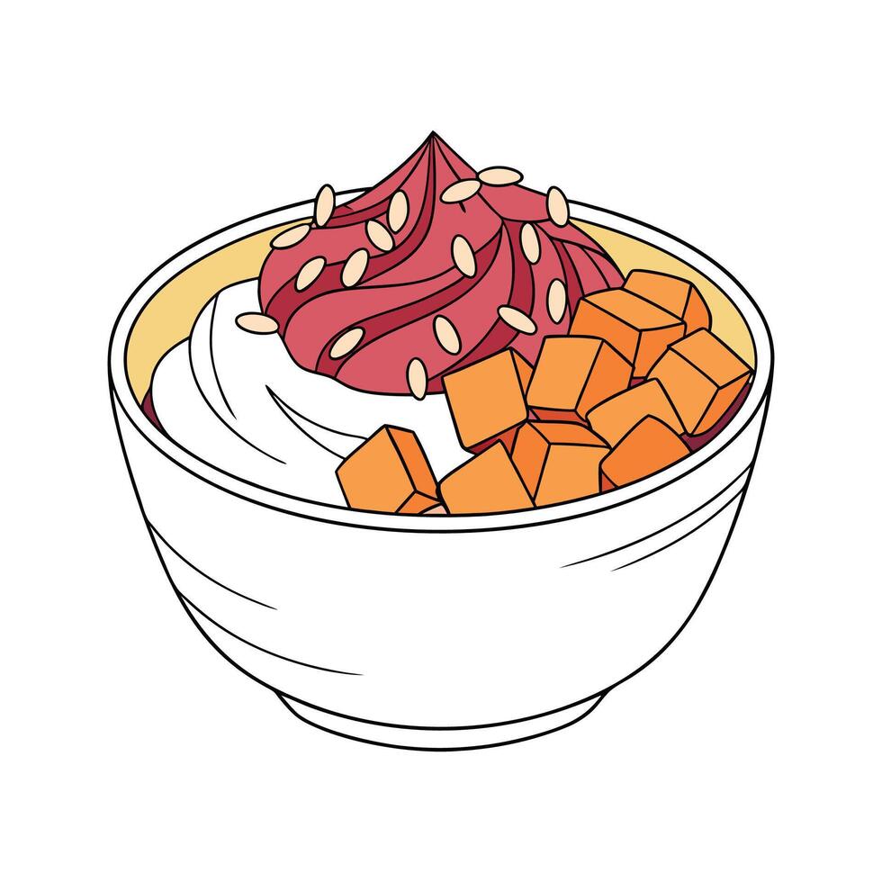 Nutritious Sweet Potato Yogurt Blend Healthy Option vector