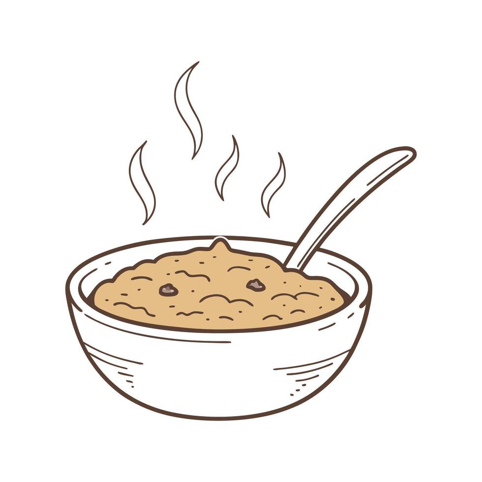 Tasty Teff Porridge on a Crisp White Background vector