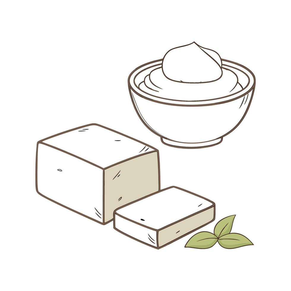 Creamy Tofu Pureet for Nutritional Meals vector