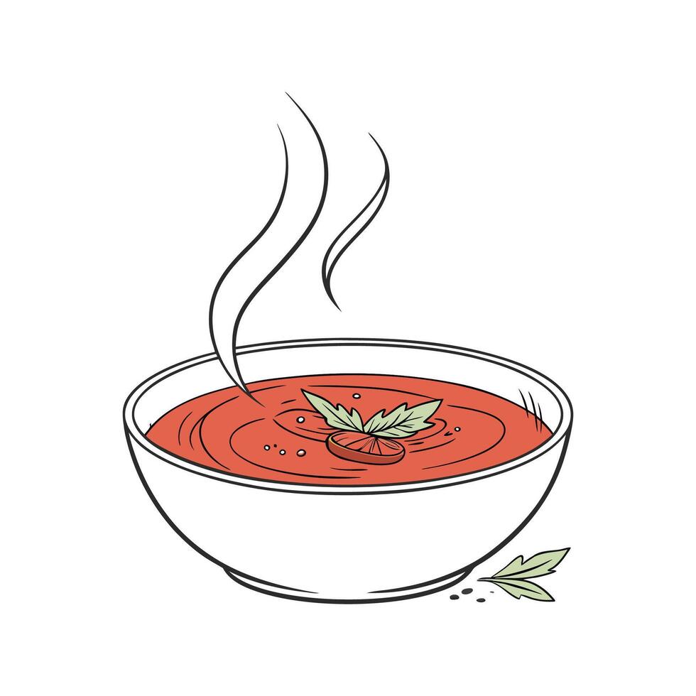 Wholesome Tomato Soup Art on White vector