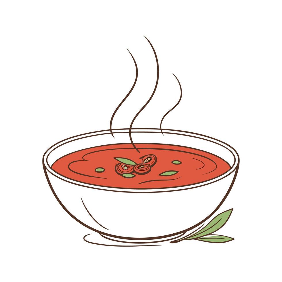 Tomato Soup Delicious Culinary Illustration vector