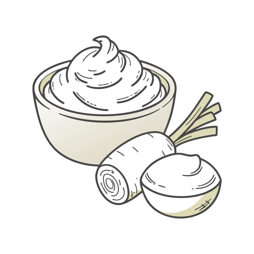 Creative Turnip Mash Culinary Illustration vector